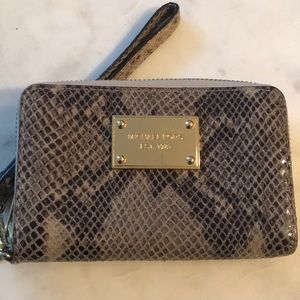 Michel Kor Python Print Wristlet